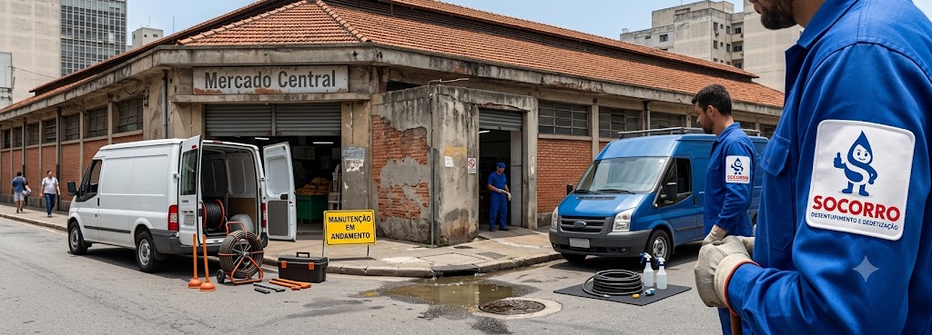 Profissional realizando Desentupimento e Manutenção Preventiva para Comércios e Empresas em Blumenau