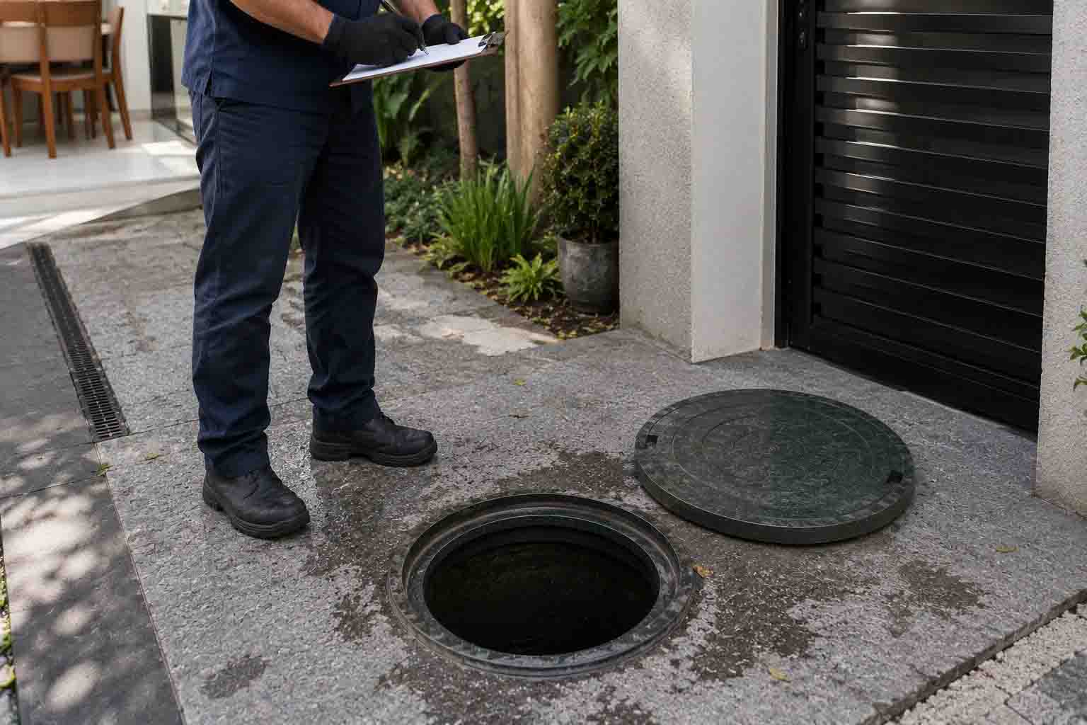 Profissional realizando Limpeza e Esgotamento de Fossa em Blumenau